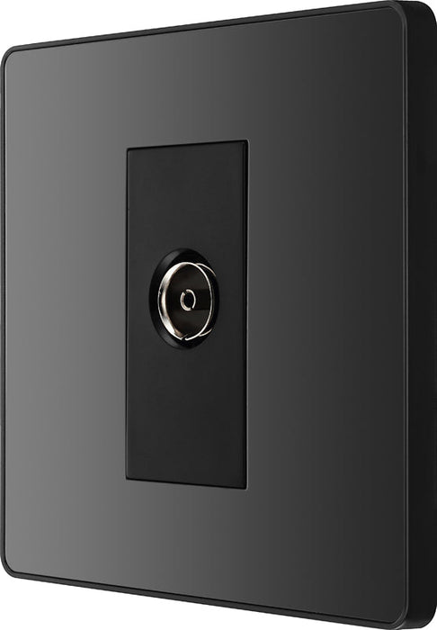 BG Evolve PCDBC60B Single Socket for TV or FM Co-Axial Aerial Connection - Black Chrome (Black) - westbasedirect.com