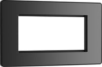 BG Evolve PCDBCEMR4B Quadruple Rectangular Front Plate (100 x 50) - Black Chrome (Black)