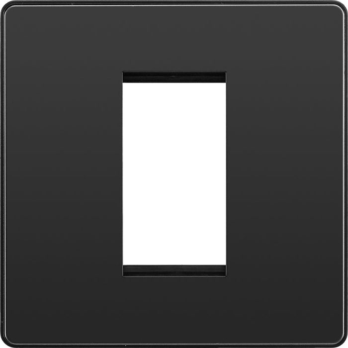 BG Evolve PCDBCEMS1B Single Euro Module Front Plate (25 x 50) - Black Chrome (Black) - westbasedirect.com