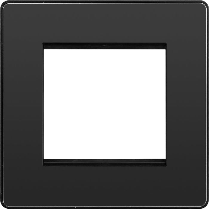 BG Evolve PCDBCEMS2B Twin Euro Module Aperture Single Front Plate (50 x 50) - Black Chrome (Black) - westbasedirect.com