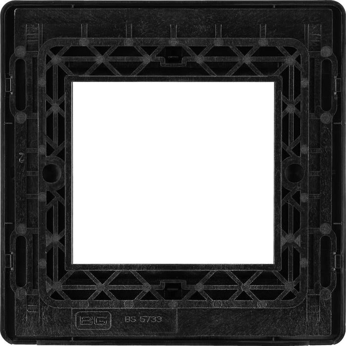 BG Evolve PCDBCEMS2B Twin Euro Module Aperture Single Front Plate (50 x 50) - Black Chrome (Black) - westbasedirect.com