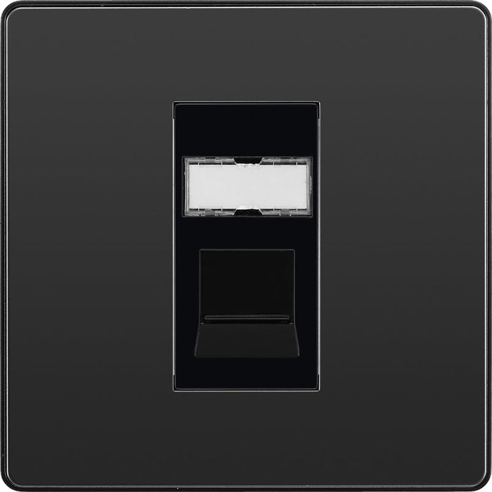 BG Evolve PCDBCRJ451B Single RJ45 Telephone Socket - Black Chrome (Black) - westbasedirect.com