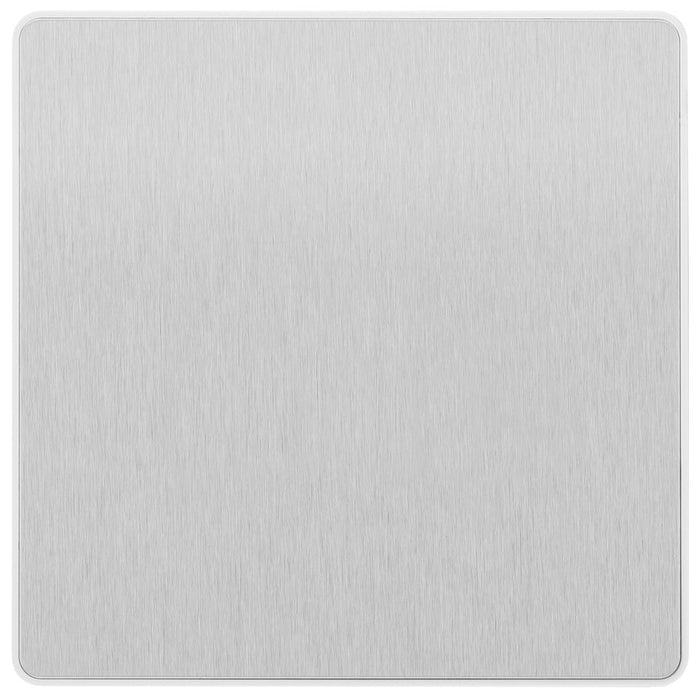 BG Evolve PCDBS94W Single Blank Plate - Brushed Steel (White) - westbasedirect.com