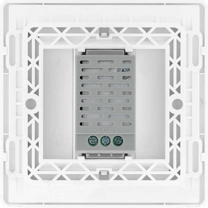 BG Evolve PCDBSTDM1W 2-Way Master 200W Single Touch Dimmer Switch - Brushed Steel (White) - westbasedirect.com