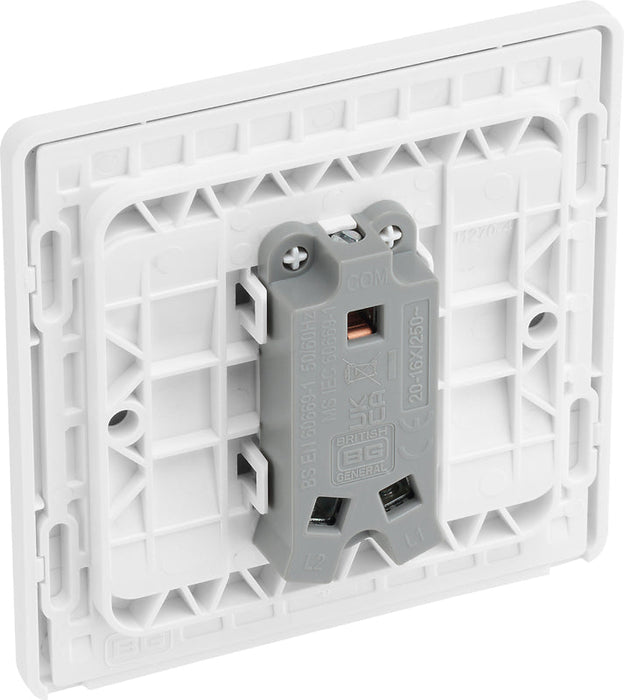 BG Evolve PCDCL12W 20A 16AX 2 Way Single Light Switch - Pearlescent White (White) - westbasedirect.com