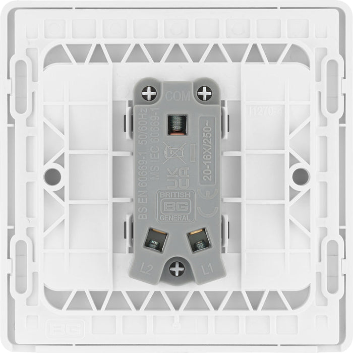 BG Evolve PCDCL12W 20A 16AX 2 Way Single Light Switch - Pearlescent White (White) - westbasedirect.com