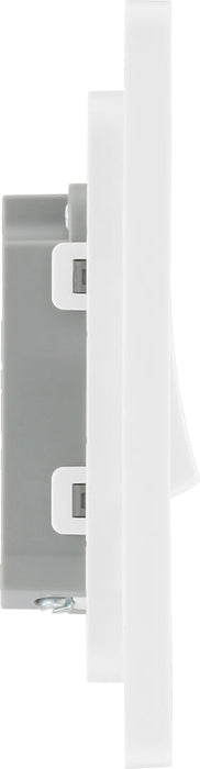 BG Evolve PCDCL12W 20A 16AX 2 Way Single Light Switch - Pearlescent White (White) - westbasedirect.com