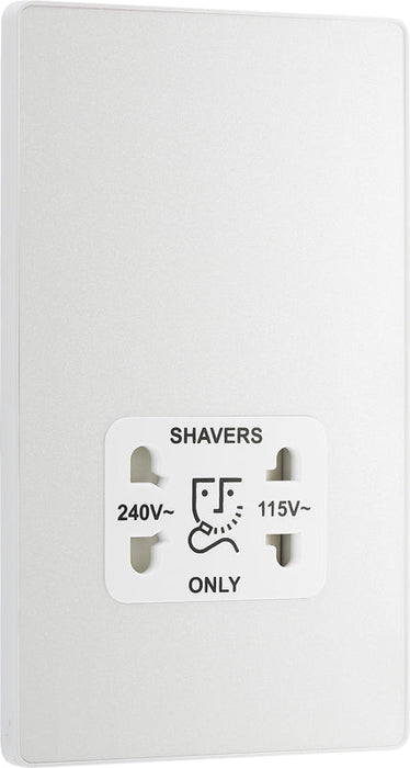 BG Evolve PCDCL20W 115/240V Dual Voltage Shaver Socket - Pearlescent White (White) - westbasedirect.com