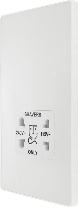 BG Evolve PCDCL20W 115/240V Dual Voltage Shaver Socket - Pearlescent White (White) - westbasedirect.com