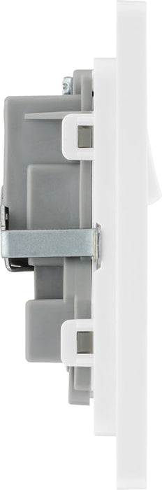 BG Evolve PCDCL22W 13A Double Switched Power Socket - Pearlescent White (White) - westbasedirect.com