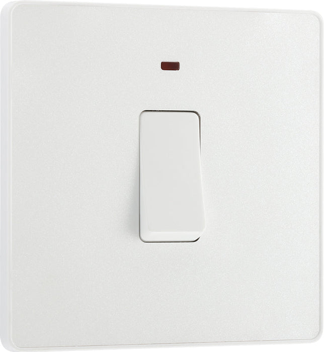 BG Evolve PCDCL31W 20A Double Pole Switch with Power LED Indicator - Pearlescent White (White) - westbasedirect.com