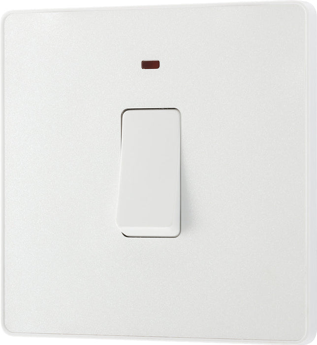 BG Evolve PCDCL31W 20A Double Pole Switch with Power LED Indicator - Pearlescent White (White) - westbasedirect.com