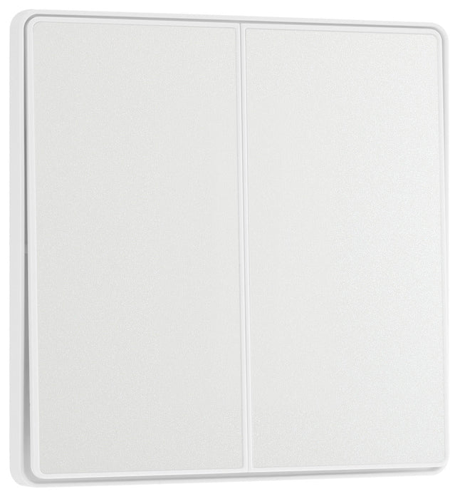 BG Evolve PCDCL42EW 20A 16AX 2 Way Double Light Switch, Edge to Edge Rocker - Pearlescent White (White) - westbasedirect.com