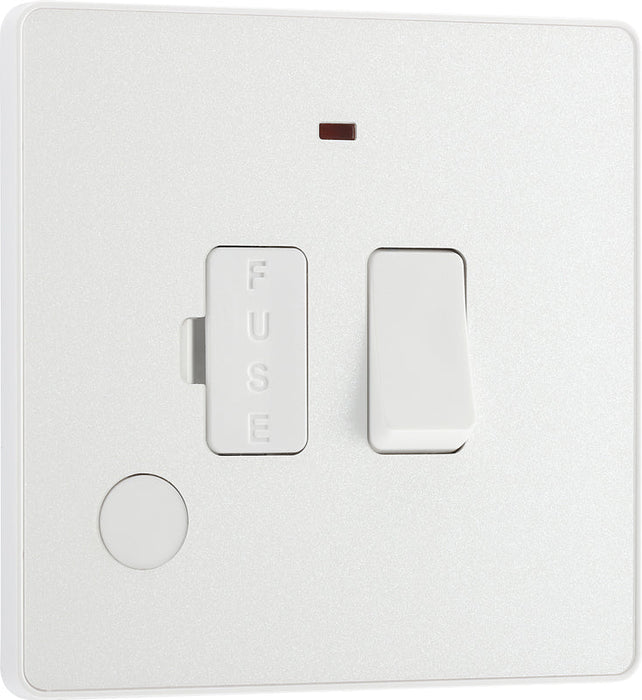 BG Evolve PCDCL52W 13A Switched Fused Connection Unit with Power LED Indicator & Flex Outlet - Pearlescent White (White) - westbasedirect.com
