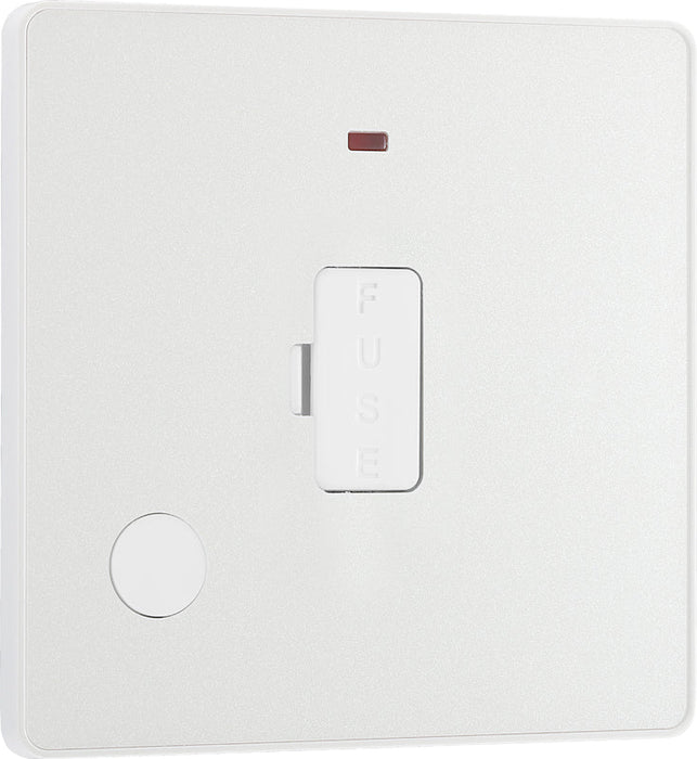 BG Evolve PCDCL54W 13A Unswitched Fused Connection Unit with Power LED Indicator & Flex Outlet - Pearlescent White (White) - westbasedirect.com