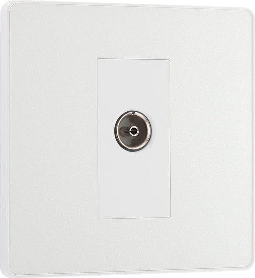 BG Evolve PCDCL60W Single Socket for TV or FM Co-Axial Aerial Connection - Pearlescent White (White) - westbasedirect.com