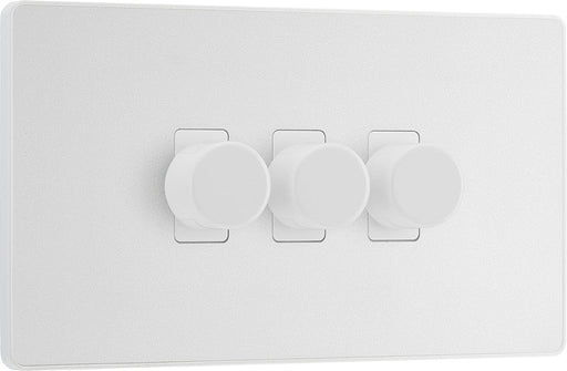 BG Evolve PCDCL83W 2-Way Trailing Edge LED 200W Triple Dimmer Switch Push On/Off - Pearlescent White (White) - westbasedirect.com