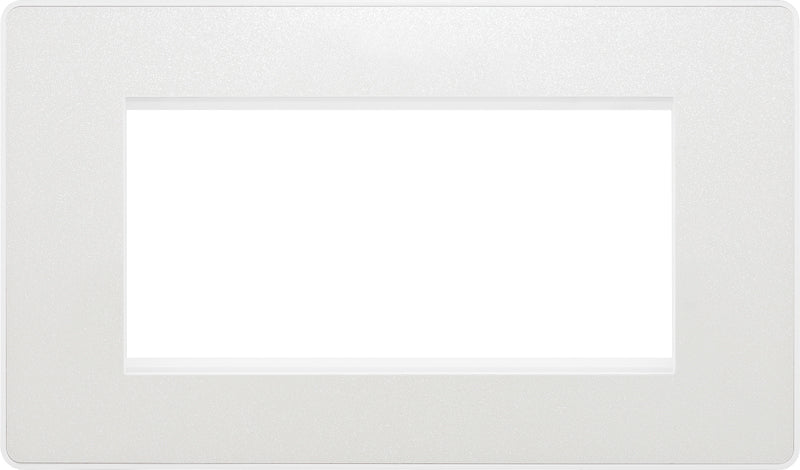 BG Evolve PCDCLEMR4W Quadruple Rectangular Front Plate (100 x 50) - Pearlescent White (White) - westbasedirect.com