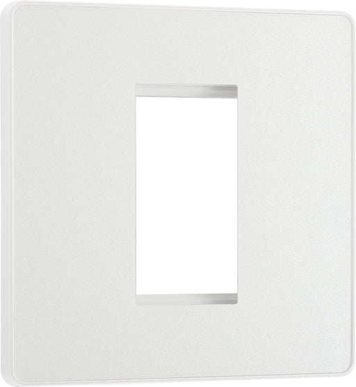 BG Evolve PCDCLEMS1W Single Euro Module Front Plate (25 x 50) - Pearlescent White (White) - westbasedirect.com