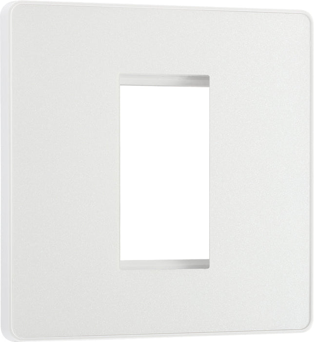 BG Evolve PCDCLEMS1W Single Euro Module Front Plate (25 x 50) - Pearlescent White (White) - westbasedirect.com