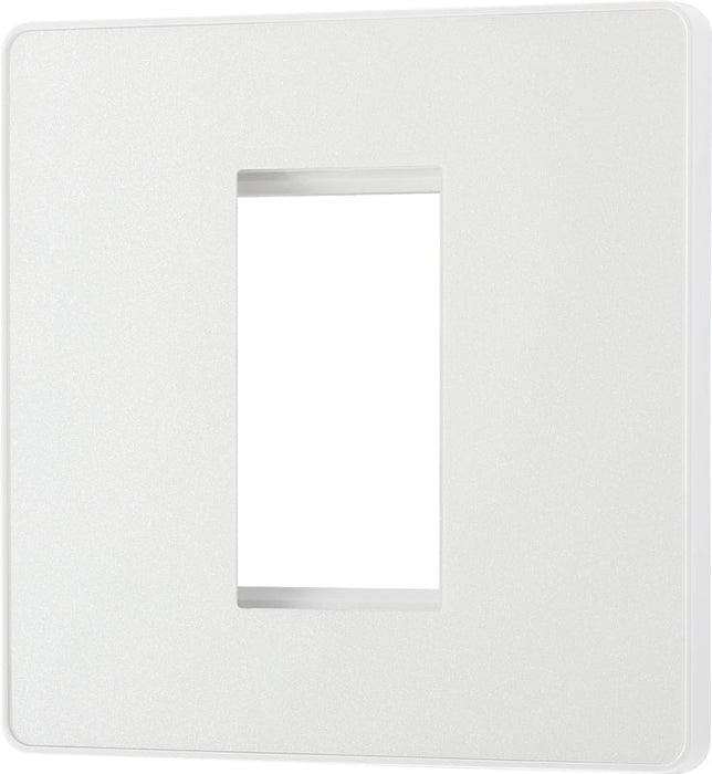 BG Evolve PCDCLEMS1W Single Euro Module Front Plate (25 x 50) - Pearlescent White (White) - westbasedirect.com