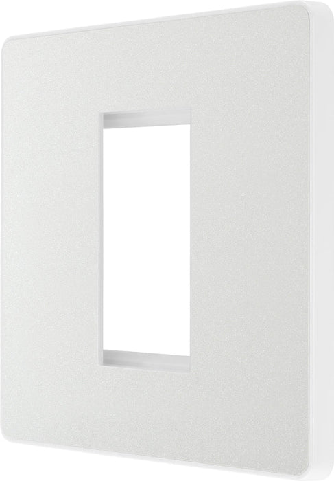 BG Evolve PCDCLEMS1W Single Euro Module Front Plate (25 x 50) - Pearlescent White (White) - westbasedirect.com