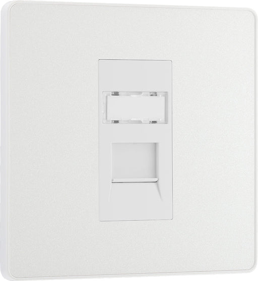 BG Evolve PCDCLRJ451W Single RJ45 Telephone Socket - Pearlescent White (White) - westbasedirect.com