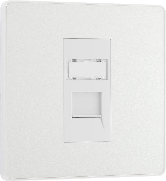BG Evolve PCDCLRJ451W Single RJ45 Telephone Socket - Pearlescent White (White) - westbasedirect.com