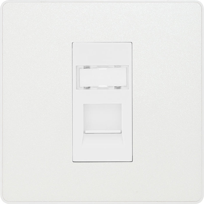 BG Evolve PCDCLRJ451W Single RJ45 Telephone Socket - Pearlescent White (White) - westbasedirect.com