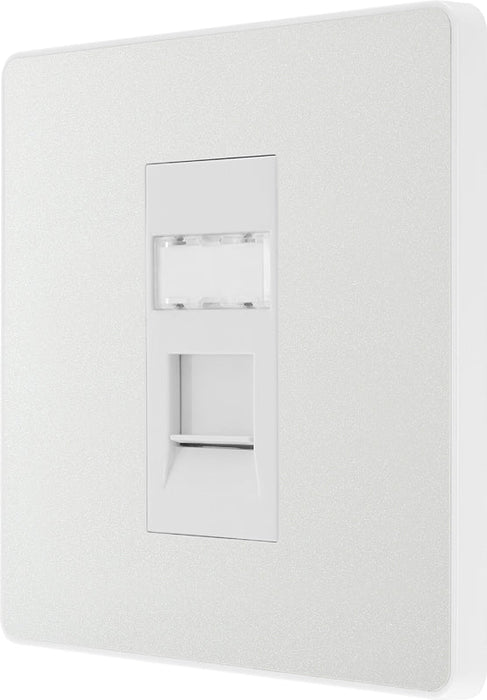 BG Evolve PCDCLRJ451W Single RJ45 Telephone Socket - Pearlescent White (White) - westbasedirect.com