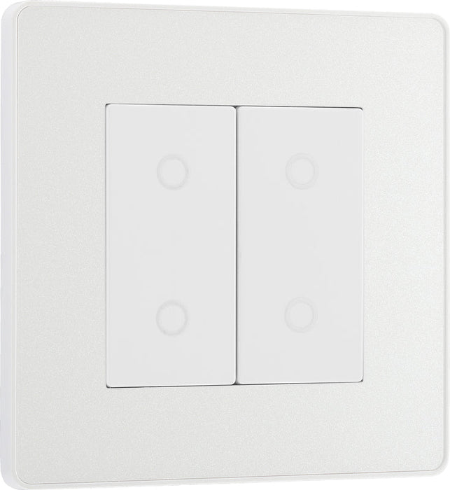BG Evolve PCDCLTDM2W 2-Way Master 200W Double Touch Dimmer Switch - Pearlescent White (White) - westbasedirect.com