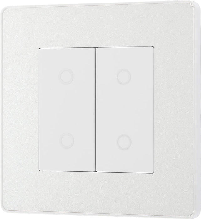 BG Evolve PCDCLTDM2W 2-Way Master 200W Double Touch Dimmer Switch - Pearlescent White (White) - westbasedirect.com