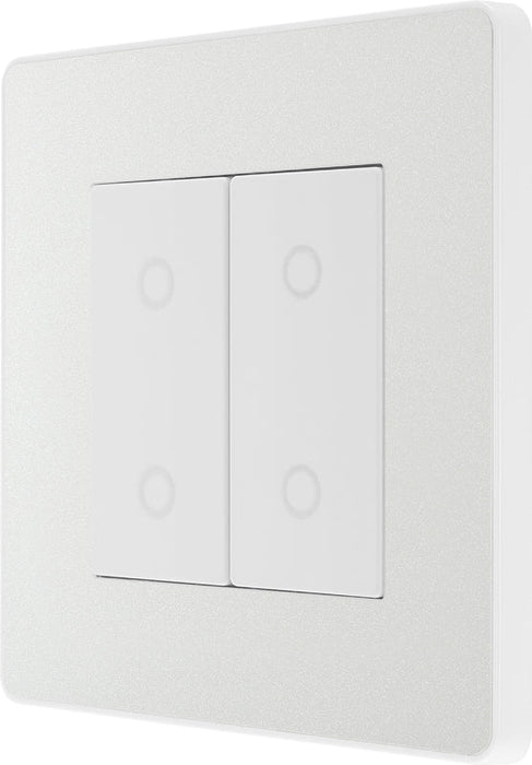 BG Evolve PCDCLTDM2W 2-Way Master 200W Double Touch Dimmer Switch - Pearlescent White (White) - westbasedirect.com