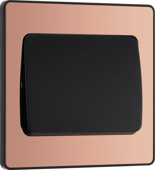 BG Evolve PCDCP12WB 20A 16AX 2 Way Single Light Switch, Wide Rocker - Polished Copper (Black) - westbasedirect.com