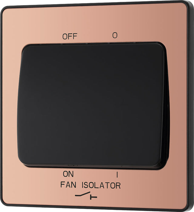 BG Evolve PCDCP15B 10A Triple Pole Fan Isolator Switch - Polished Copper (Black) - westbasedirect.com