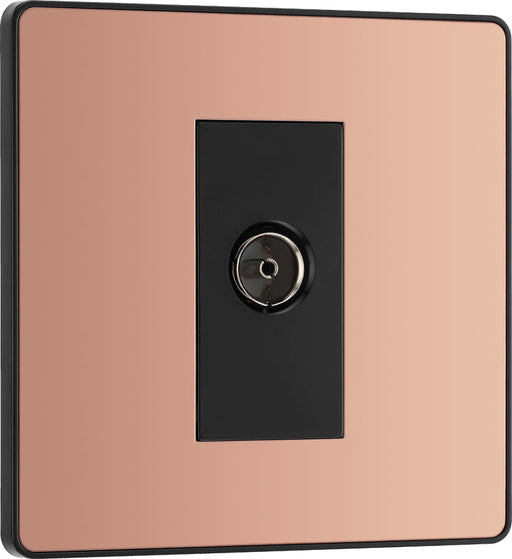 BG Evolve PCDCP60B Single Socket for TV or FM Co-Axial Aerial Connection - Polished Copper (Black) - westbasedirect.com