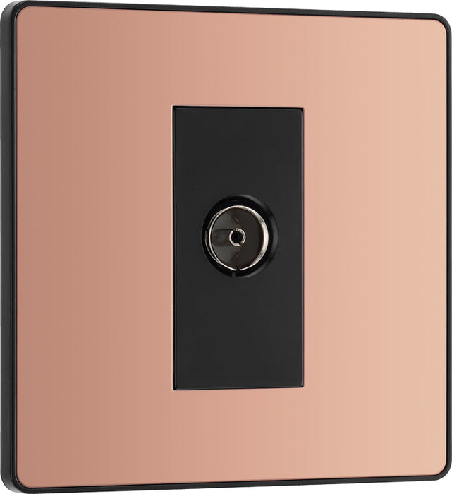 BG Evolve PCDCP60B Single Socket for TV or FM Co-Axial Aerial Connection - Polished Copper (Black) - westbasedirect.com
