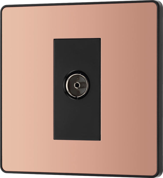 BG Evolve PCDCP60B Single Socket for TV or FM Co-Axial Aerial Connection - Polished Copper (Black) - westbasedirect.com
