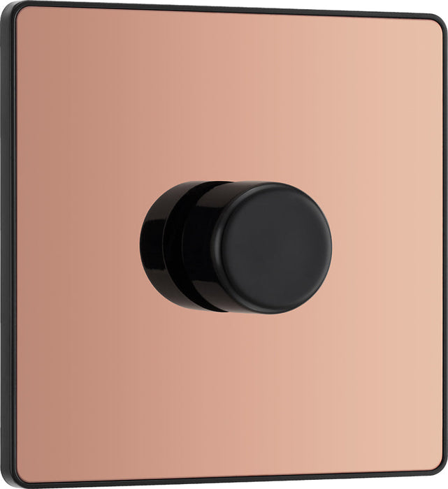 BG Evolve PCDCP81B 2-Way Trailing Edge LED 200W Single Dimmer Switch Push On/Off - Polished Copper (Black) - westbasedirect.com