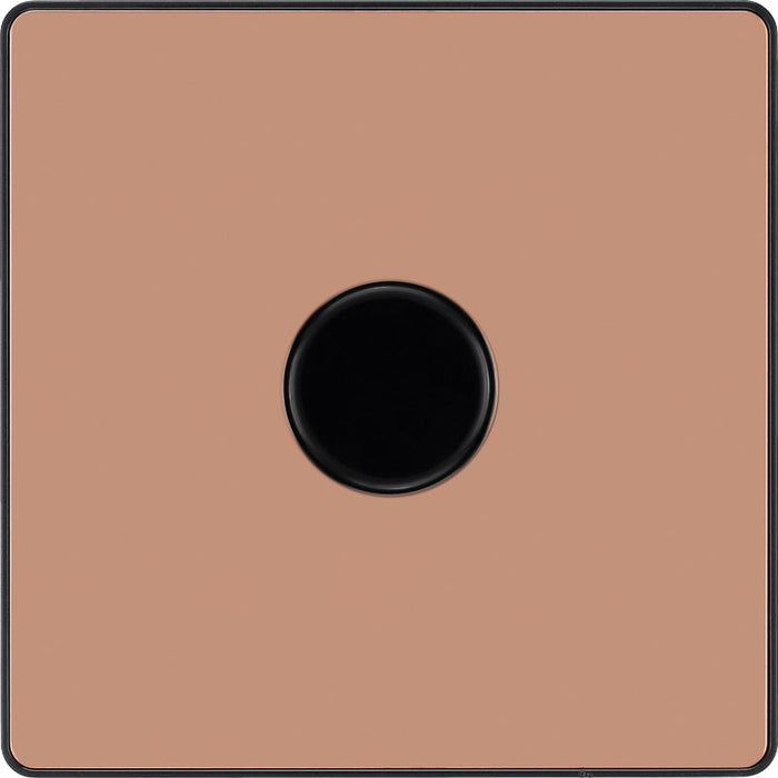 BG Evolve PCDCP81B 2-Way Trailing Edge LED 200W Single Dimmer Switch Push On/Off - Polished Copper (Black) - westbasedirect.com