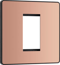 BG Evolve PCDCPEMS1B Single Euro Module Front Plate (25 x 50) - Polished Copper (Black)