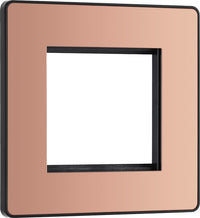 BG Evolve PCDCPEMS2B Twin Euro Module Aperture Single Front Plate (50 x 50) - Polished Copper (Black)