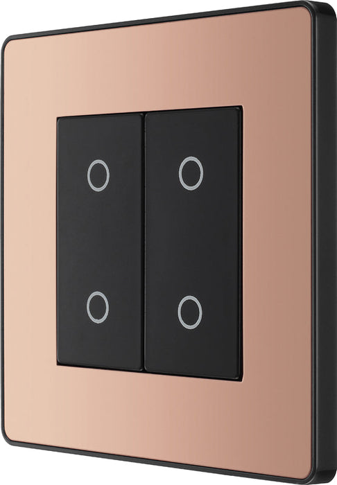 BG Evolve PCDCPTDM2B 2-Way Master 200W Double Touch Dimmer Switch - Polished Copper (Black) - westbasedirect.com