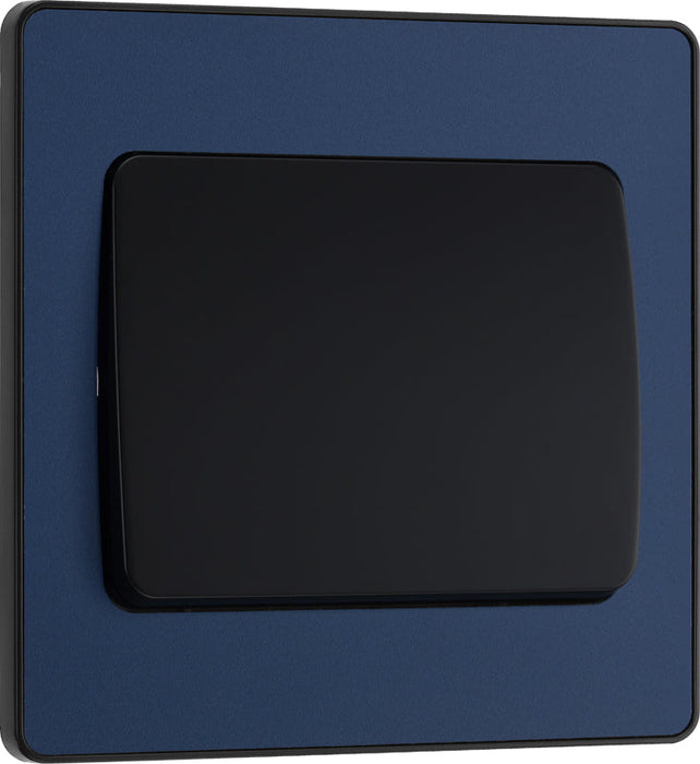 BG Evolve PCDDB12WB 20A 16AX 2 Way Single Light Switch, Wide Rocker - Matt Blue (Black) - westbasedirect.com