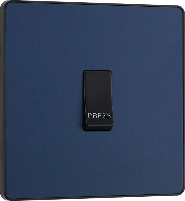 BG Evolve PCDDB14B 10A Single Press Switch - Matt Blue (Black) - westbasedirect.com