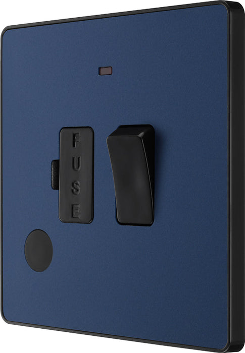 BG Evolve PCDDB52B 13A Switched Fused Connection Unit with Power LED Indicator & Flex Outlet - Matt Blue (Black) - westbasedirect.com