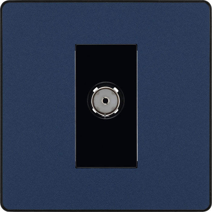 BG Evolve PCDDB60B Single Socket for TV or FM Co-Axial Aerial Connection - Matt Blue (Black) - westbasedirect.com