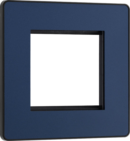 BG Evolve PCDDBEMS2B Twin Euro Module Aperture Single Front Plate (50 x 50) - Matt Blue (Black) - westbasedirect.com