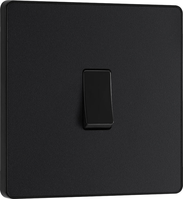 BG Evolve PCDMB12B 20A 16AX 2 Way Single Light Switch - Matt Black (Black) - westbasedirect.com