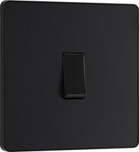 BG Evolve PCDMB12Bx5 20A 16AX 2 Way Single Light Switch - Matt Black (Black) (5 Pack)